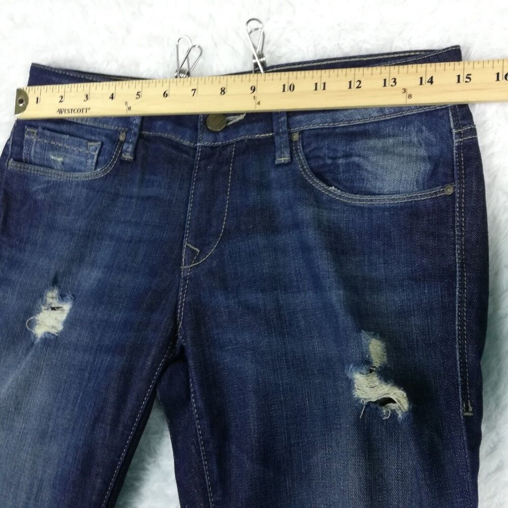 Mavi Womens Jeans Serena Super Skinny Blue Denim Dark Wash Ripped Stretch 28 - Picture 8 of 14